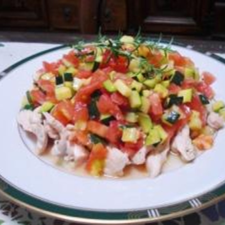 鶏胸肉のカルパッチョ風サラダ